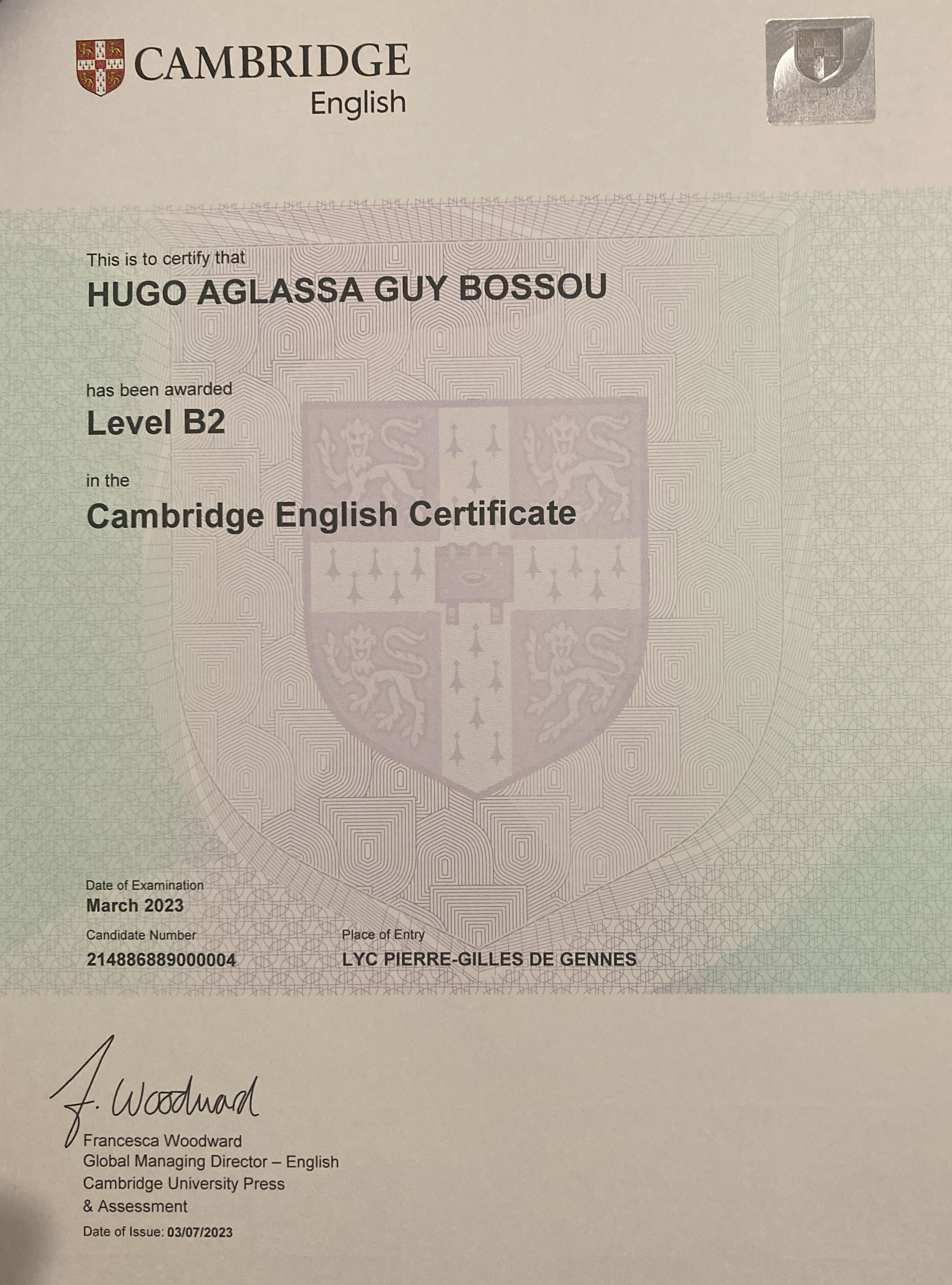 certification Cambridge